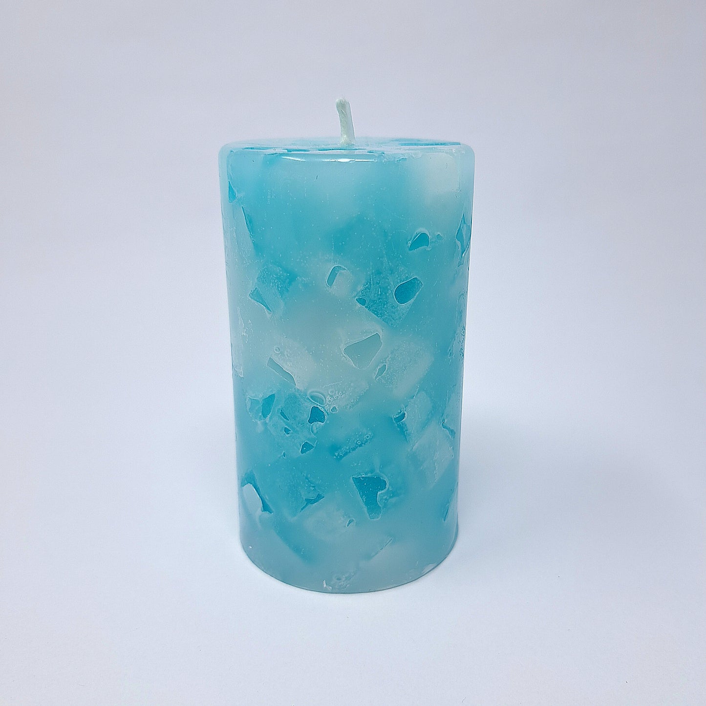 Stumpenkerze türkis